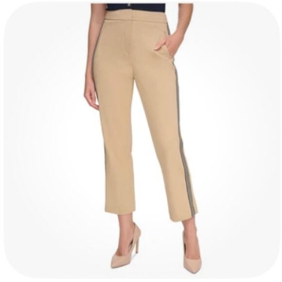 Tommy Hilfiger Side Stripe‎ Ankle Khaki Pants NWT Size 14 - Picture 1 of 8